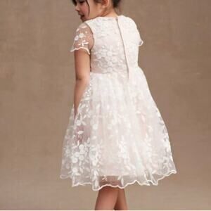 Princess Daliana Anthropologie Lindi Lace Piping White Flower Girl Dress Size 10